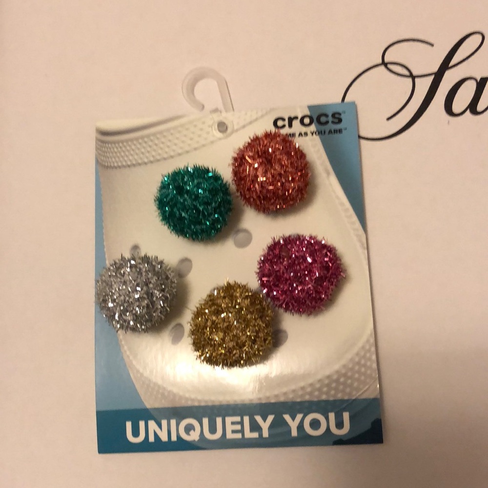 Pom Pom jibbitz 3D 5 pack shoe charm JibBiTz crocs sparkly sparkling DiScO